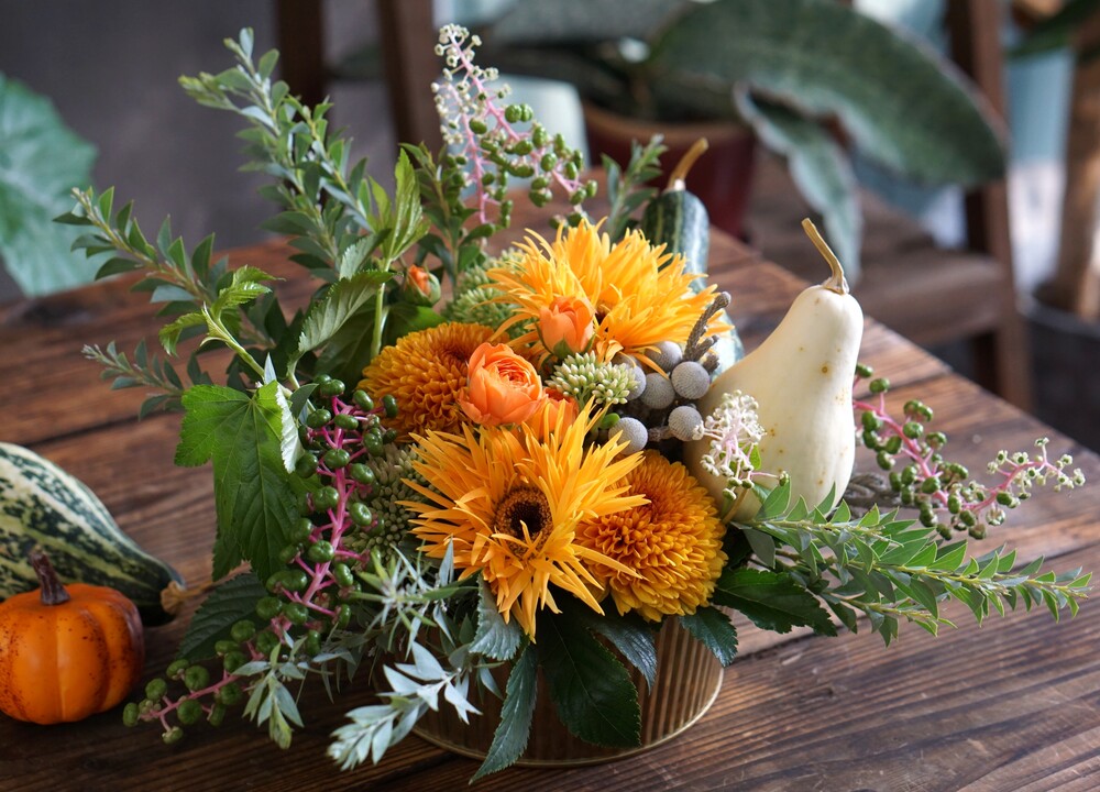 10月クラフトキット「ハロウィンフラワーアレンジキット」