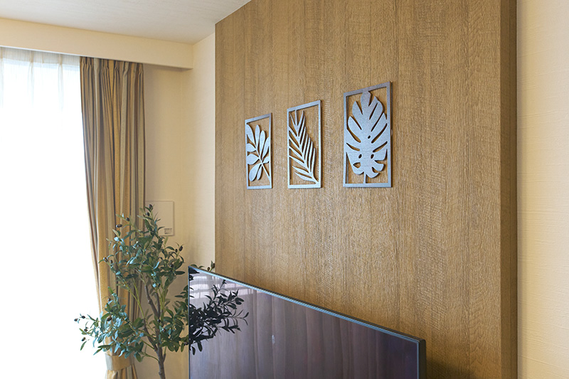 背面下地にこだわったリビング