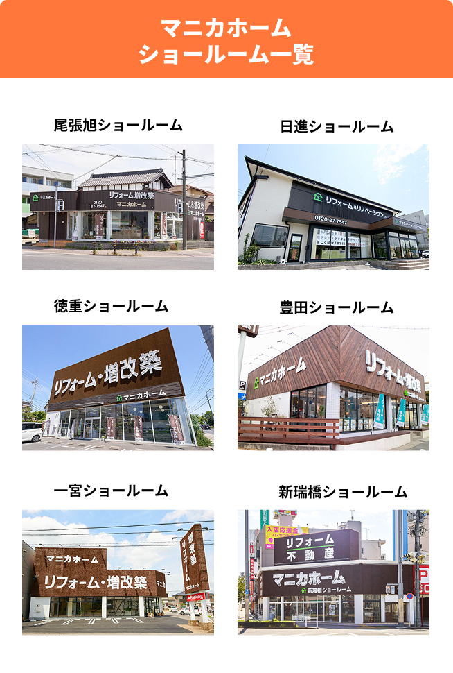 マニカホーム ショールーム一覧
