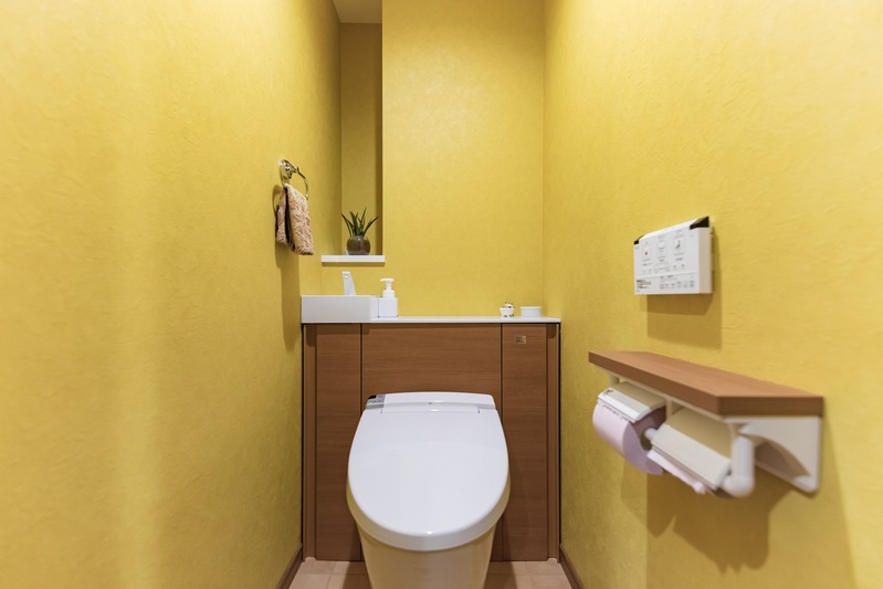 彩りが映えるトイレ空間