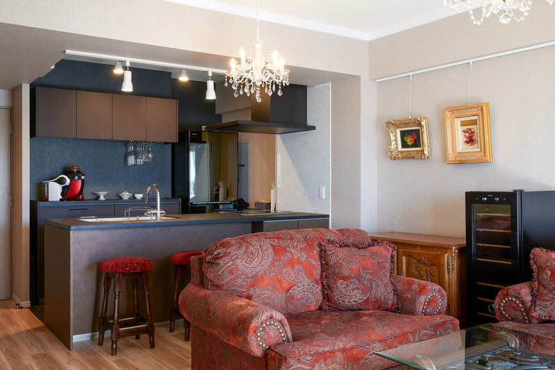 リビングとつながるオープンキッチン