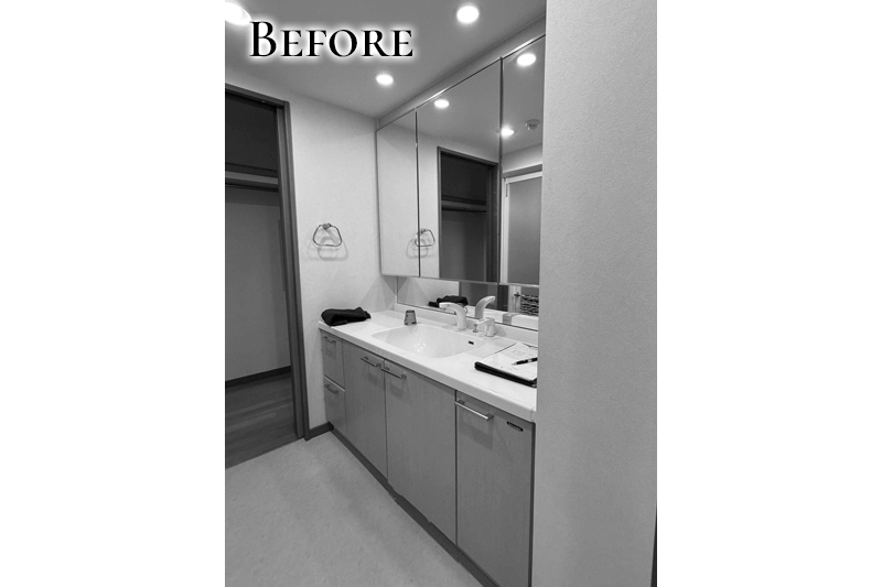 【BEFORE】システムタイプの洗面化粧台
