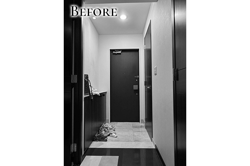 【BEFORE】下駄箱の並ぶ従来の玄関