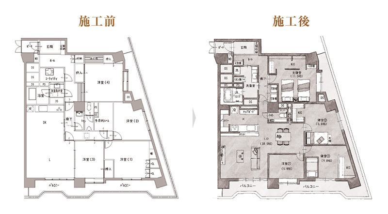 間取り図で見るリノベーション前後