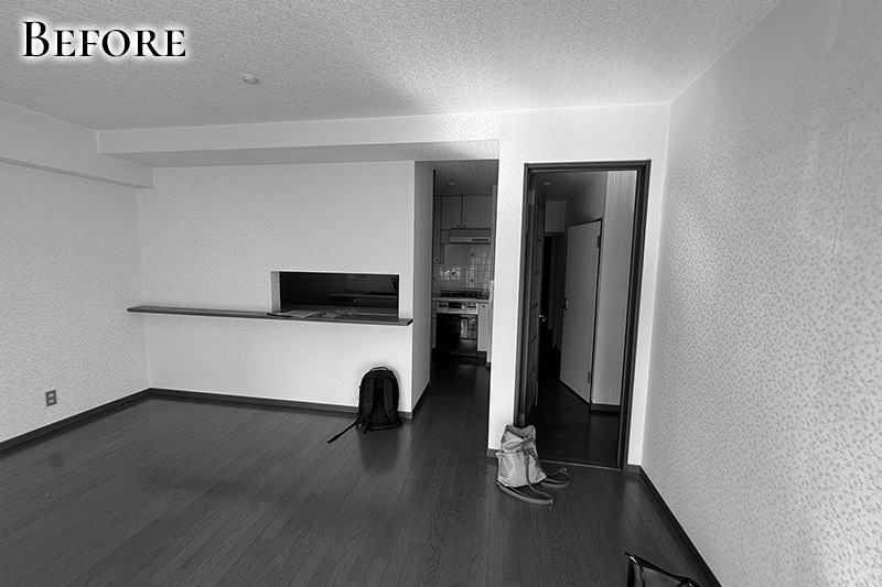 【BEFORE】細かく壁で区切られていた居間