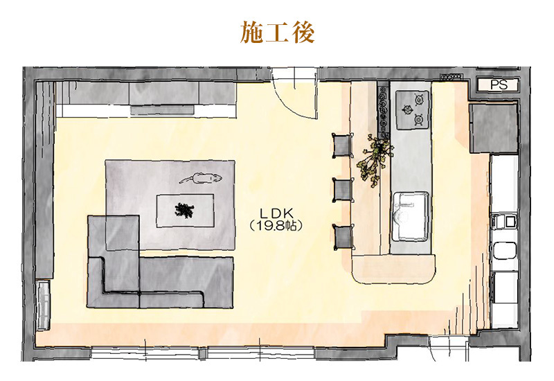 施工後平面図