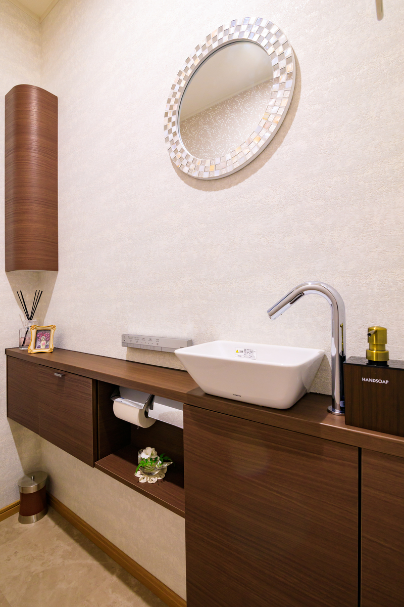 収納付き手洗いで機能的な空間