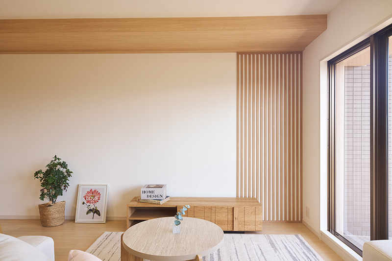 床見切り材を使用して格子風に