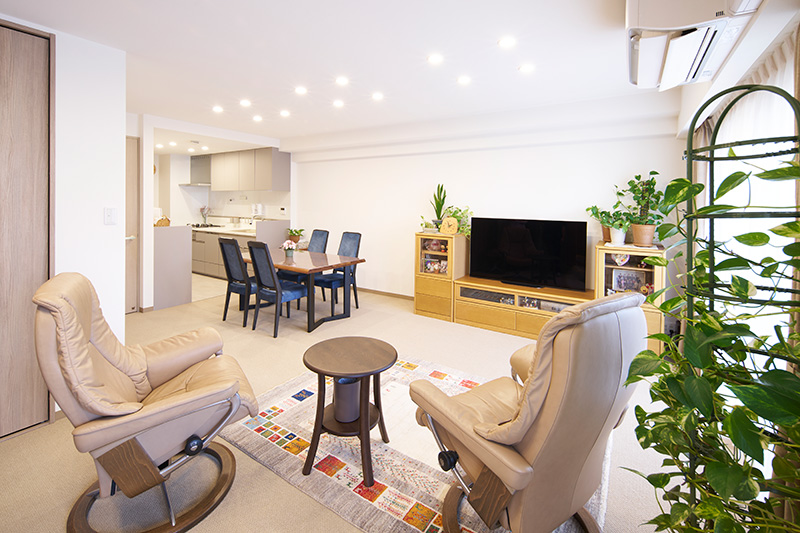 明るいリビング